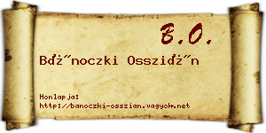 Bánoczki Osszián névjegykártya